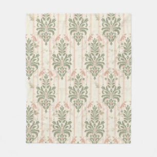 Französisches Retro-Damask-Streifenmuster – Vintag Fleecedecke