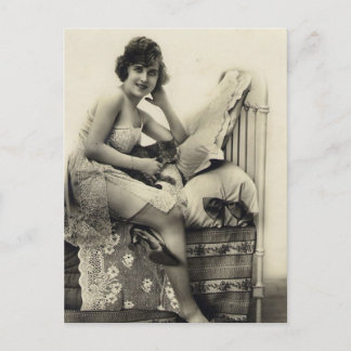 Französisches Risqué-Vintages Foto Postkarte