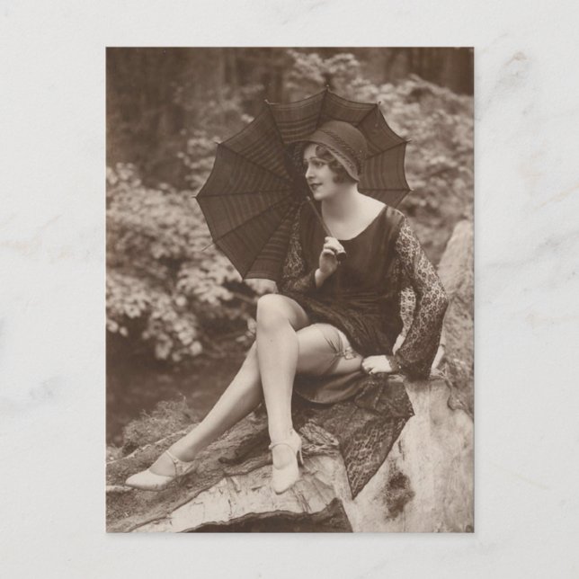 Französisches Risqué-Vintages Foto Postkarte (Vorderseite)