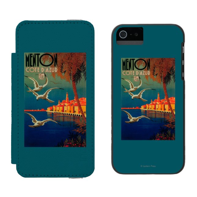 Französisches Riviera-Reise-Plakat # 1 Incipio iPhone Geldbeutel-Hülle (Seite an Seite)