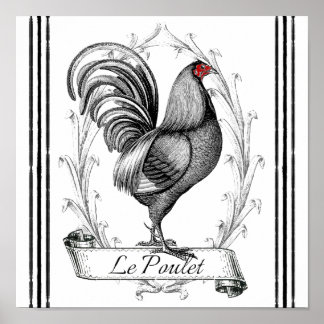 Französisches Rooster Le Poulet Poster