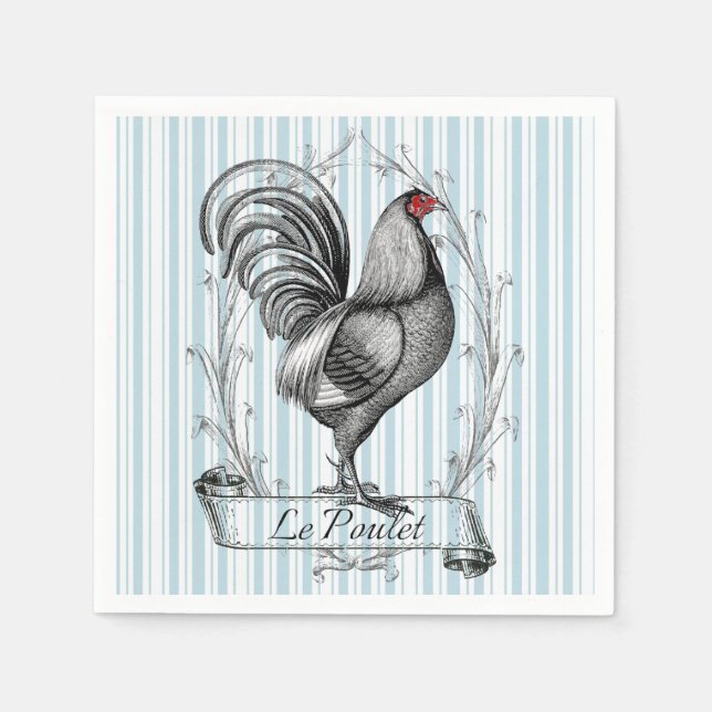 Französisches Rooster Le Poulet Serviette (Vorderseite)