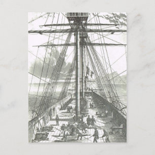 Französisches Schiff der Linie 1800s Auf Deck Postkarte