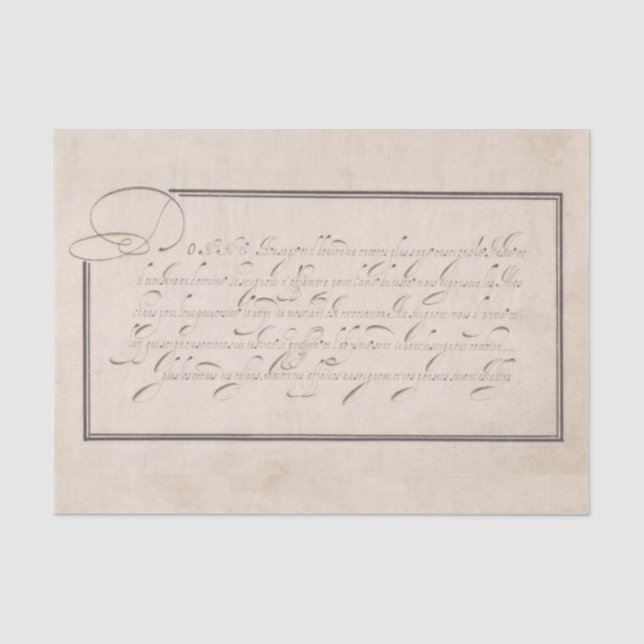 Französisches Schriftzeichen-Schriftzeichen Seidenpapier (Vorderseite)