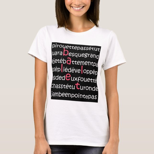 französisches Schwarzes des Balletts T-Shirt (Vorderseite)