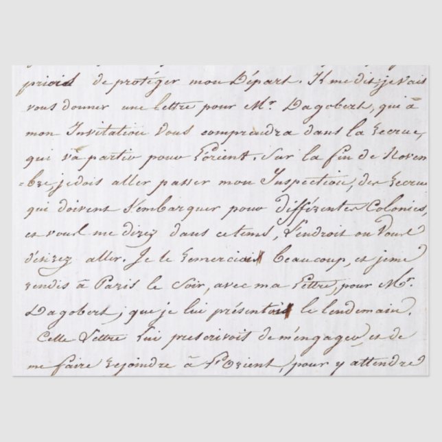 Französisches Script Vintag Letter Curwriting Seidenpapier (Vorderseite)