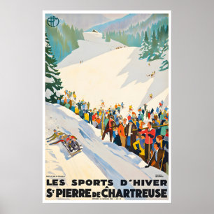 Französisches Skiposter Saint Pierre de Chartreuse Poster