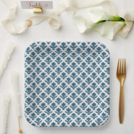 Französisches Tapestry Blau und Weiß Pappteller