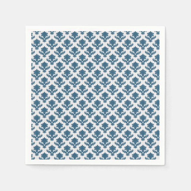Französisches Tapestry Blau und Weiße Hochzeit Serviette (Vorderseite)