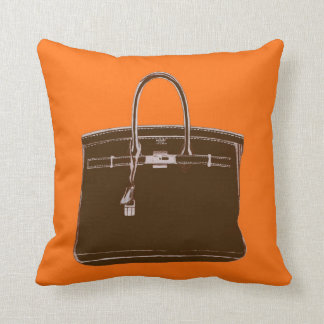 FRANZÖSISCHES TASCHEN-KISSEN BROWN/ORANGE KISSEN