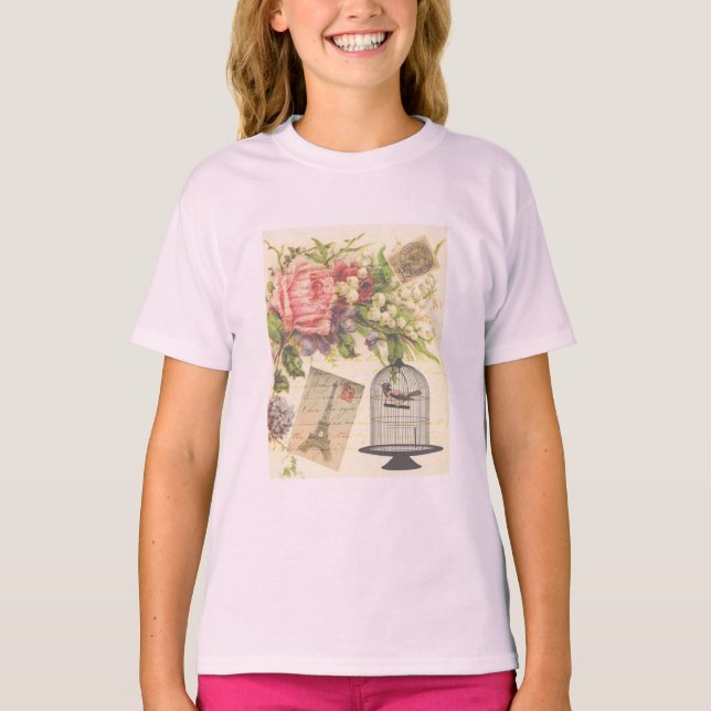 Französisches Thema Vintag Paris T-Shirt (Vorderseite)