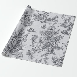 Französisches Toile de joues Schwarz-Weiß-Deco Geschenkpapier