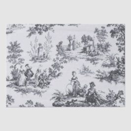 Französisches Toile de joues Schwarz-Weiß-Deco Seidenpapier
