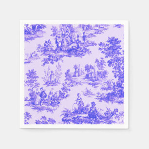 Französisches Toile de jouy Blau-Weiß-Deco Serviette