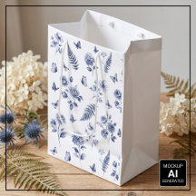 Französisches Toile de Jouy Blaues Muster Chinosei