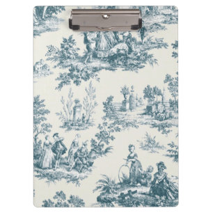 Französisches Toile de jouy sage grün elegant Klemmbrett