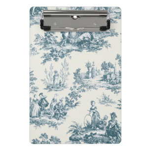 Französisches Toile de jouy sage grün elegant Mini Klemmbrett