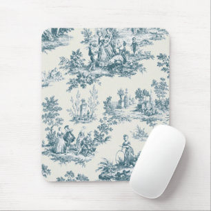 Französisches Toile de jouy sage grün elegant Mousepad