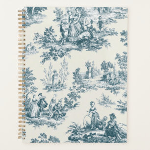 Französisches Toile de jouy sage grün elegant Planer