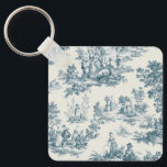 Französisches Toile de jouy sage grün elegant Schlüsselanhänger<br><div class="desc">Französisches Toile de jouy Salbei grün.</div>