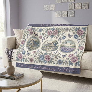 Französisches Toile-Landhaus - Blumige Hochzeit Ju Fleecedecke