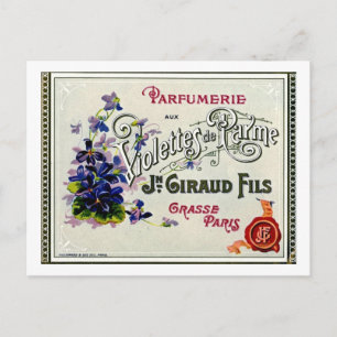 Französisches Veilchenparfüm-Label Postkarte