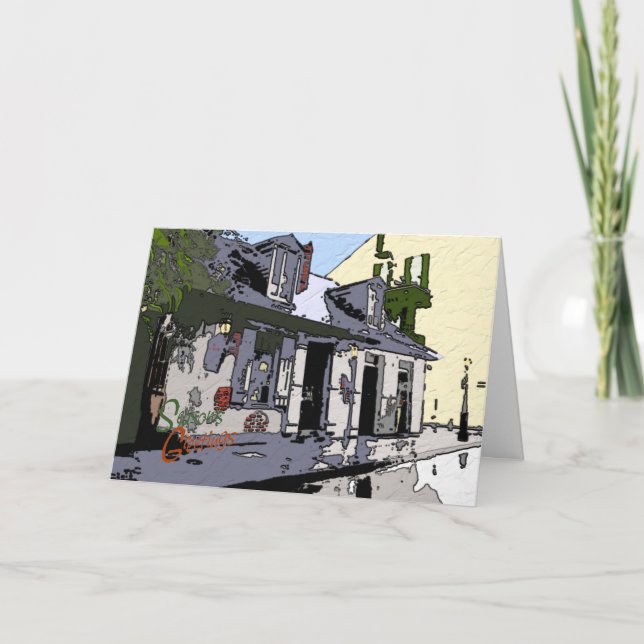 Französisches Viertel-Hütten-Festtages-Karte Feiertagskarte (Vorderseite)