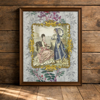 Französisches viktorianisches Küstenmode-Decoupage Seidenpapier