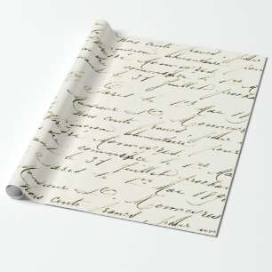 Französisches Vintage-Decoupage-Manuskript Geschenkpapier