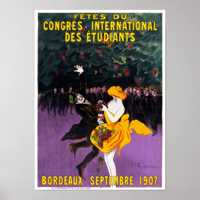 Französisches Vintage Poster 1907 wiederhergestell (Vorne)