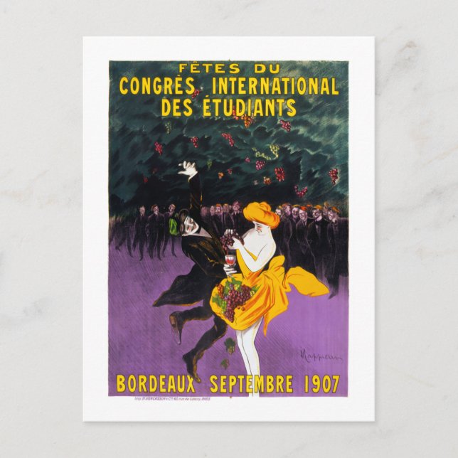 Französisches Vintage Poster 1907 wiederhergestell Postkarte (Vorderseite)