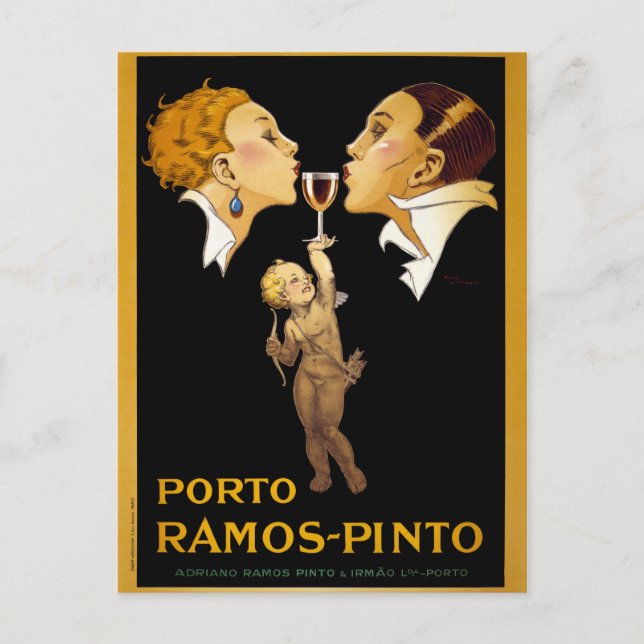 Französisches Vintage Poster wiederhergestellt Postkarte (Vorderseite)
