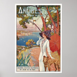Französisches Vintages Reise-Plakat-Antibes Côte Poster