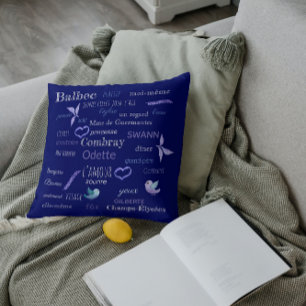 Französisches Vokabular von Proust - Tafel Kissen