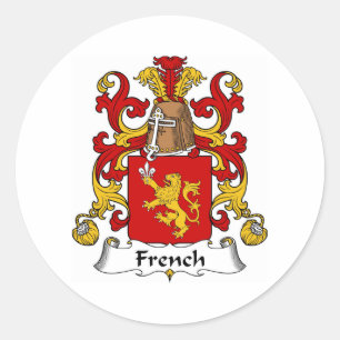 Französisches Wappen/Familienwappen Runder Aufkleber