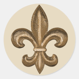 Französisches Wappen für Goldene Lilie Runder Aufkleber