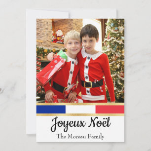 Französisches Weihnachtsfoto Joyeux Noël Feiertagskarte