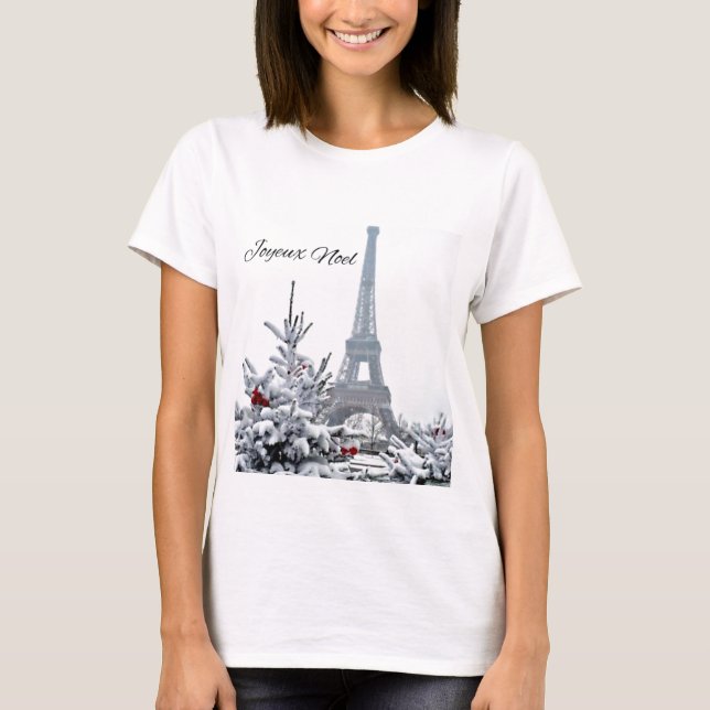 Französisches weißes Weihnachten T-Shirt (Vorderseite)