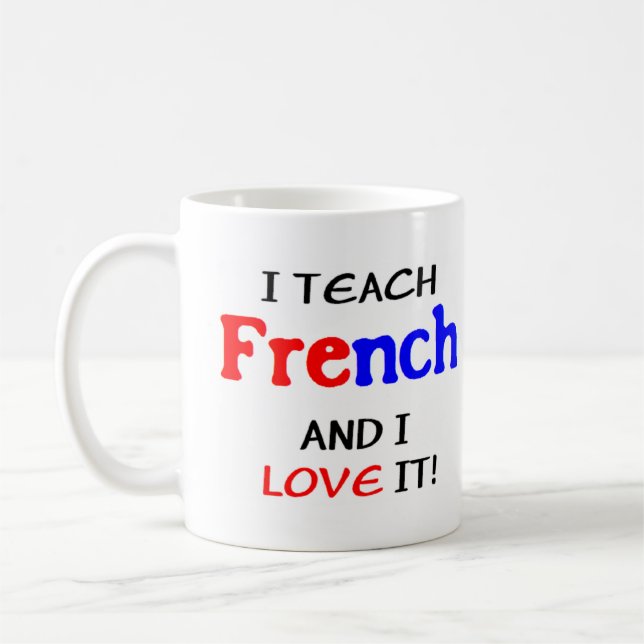 Französischunterricht und Liebe Kaffeetasse (Links)