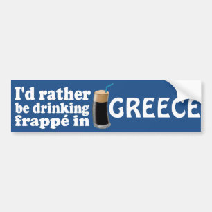 Frappé in Griechenland Autoaufkleber