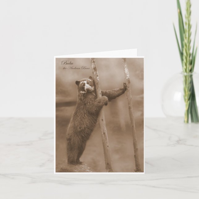 Frapper un Pose - Bubu, carte pour notes sépia (Devant)