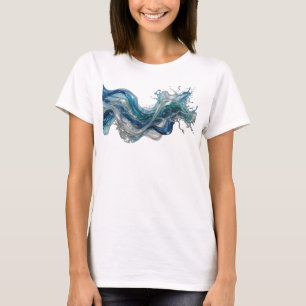 Frappierender Silber ABSTRACT ART Kunst Druck T-Shirt