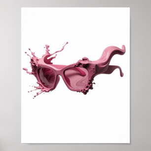 Frappierender Silberner ABSTRACT ART Mode Druck Poster