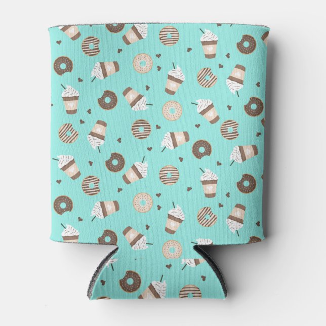 Frappuccino Kaffee Sprinkler Donut Muster Dosenkühler (Vorderseite)
