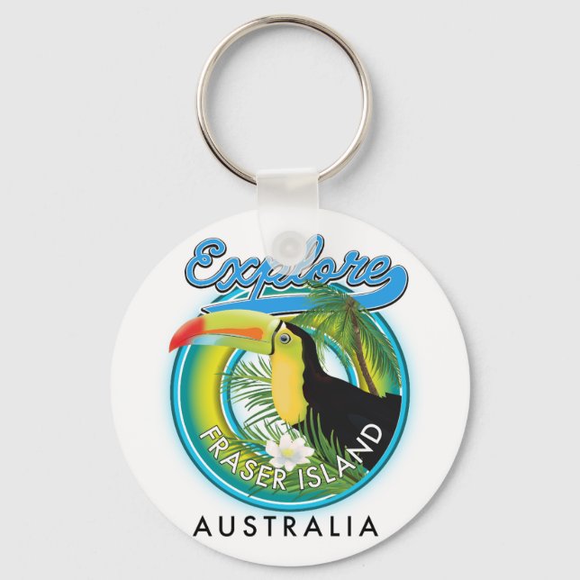 Fraser Island Australia - Explorations-Logo Schlüsselanhänger (Vorderseite)