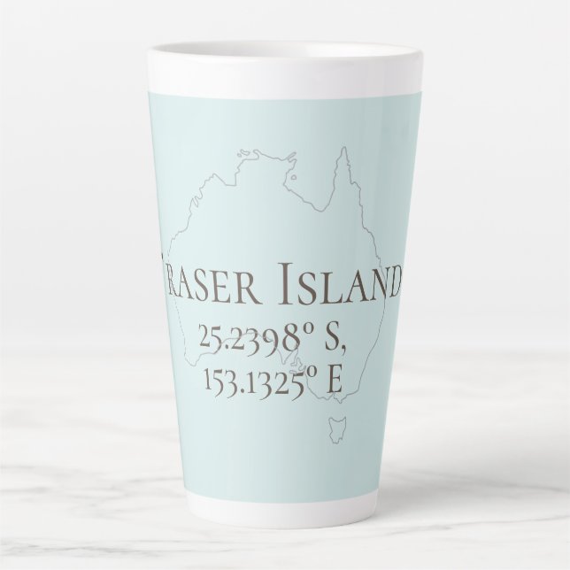 Fraser Island Australia - Latitude & Longitude Milchtasse (Vorderseite)