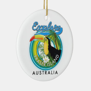 Fraser Island Australien Explorationslogo Keramik Ornament