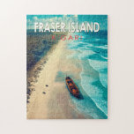 Fraser Island K'gari Australien Reisen Vintag<br><div class="desc">Fraser Island im Stil der Vektorkunst. K'gari,  auch bekannt unter seinem früheren Namen Fraser Island,  ist eine Sandinsel,  die zum Weltkulturerbe gehört und an der Südostküste liegt.</div>