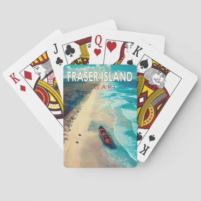 Fraser Island K'gari Australien Reisen Vintag Spielkarten (Rückseite)