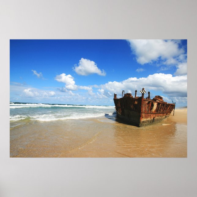 Fraser Island Shipwreck, Australien Poster (Vorne)